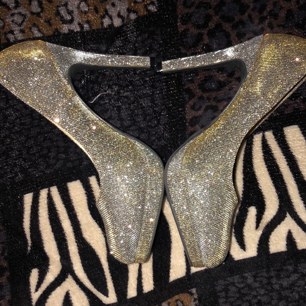 Gorgeous silver gold high heels